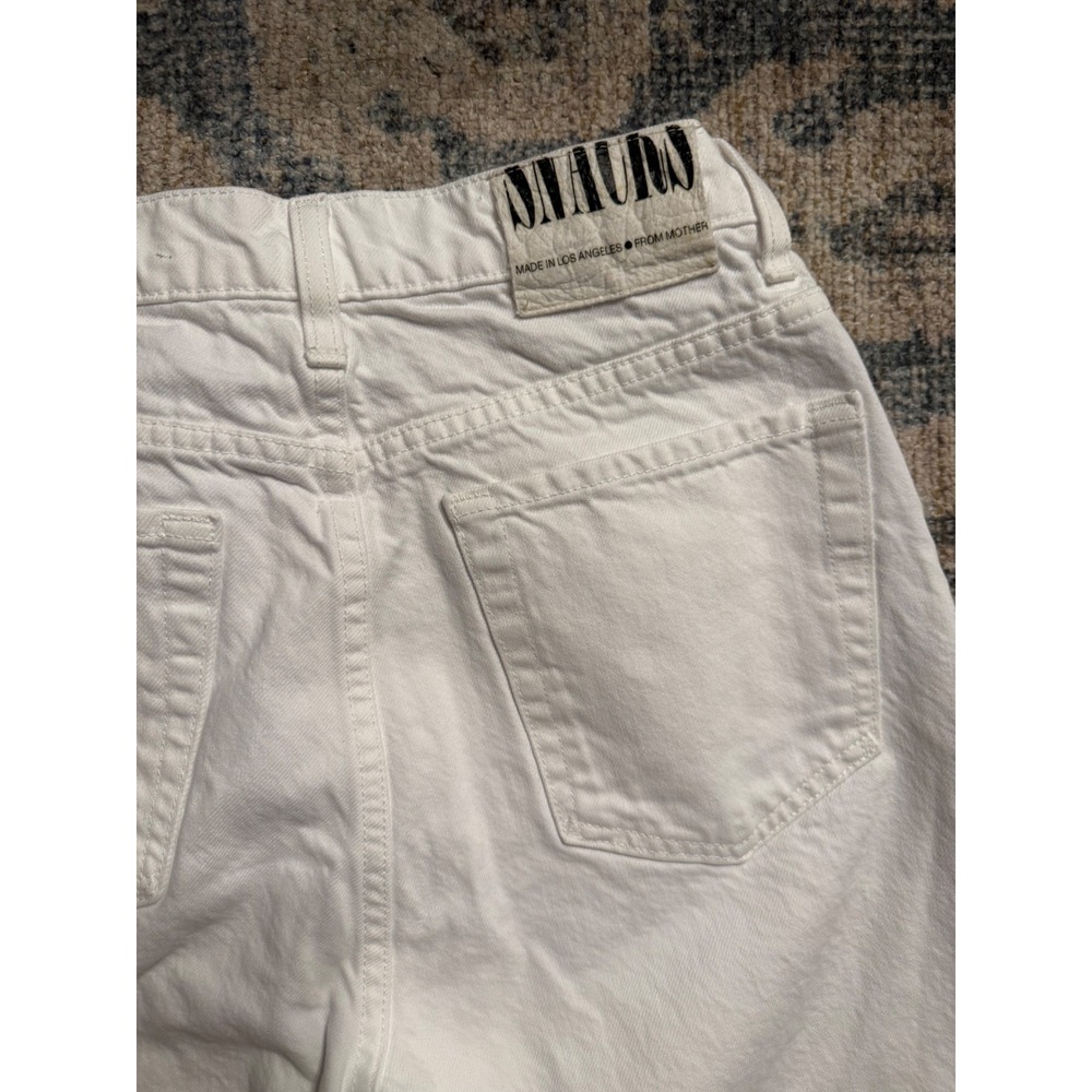 MOTHER Snacks High Waisted Push Pop Crop Jeans White Size 27 Excellent Condition - Picture 7 of 7